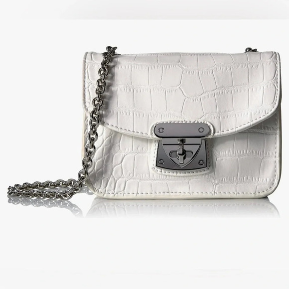 SAM EDELMAN NWOT Hudson Mini Crossbody Bag‎ in Cream with Gold Chain - Picture 1 of 11
